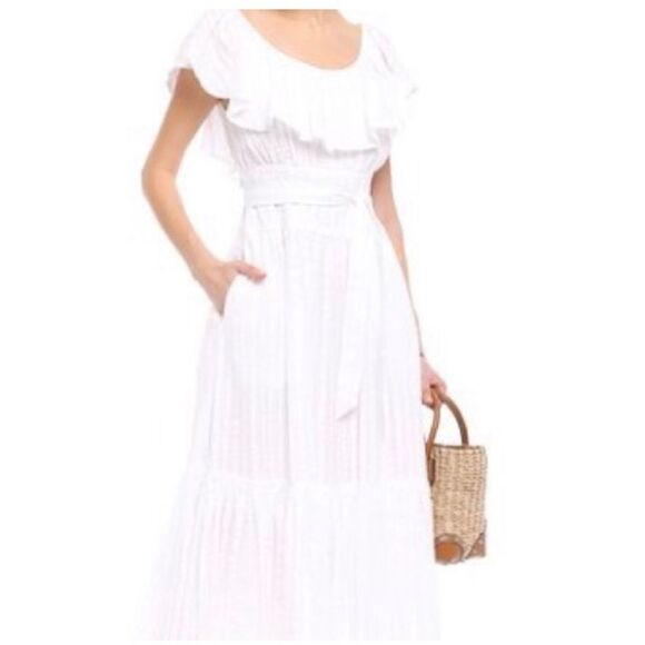 $448 Tory Burch Striped Seersucker Cotton White Dress
Sz 8 - Picture 3 of 8